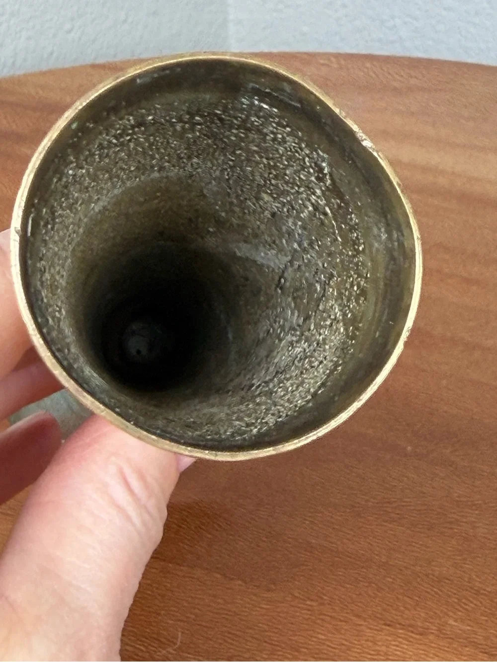 Vintage Solid Brass hand etched 6.5